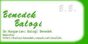 benedek balogi business card